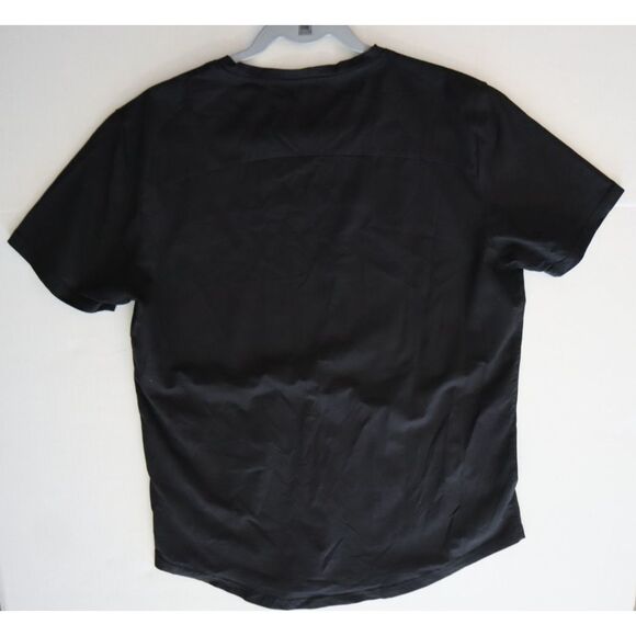 YOUNGLA 459 YLA2351 Men's Sz L Black Spellout Monochrome Fitted Workout T-Shirt - Picture 8 of 8